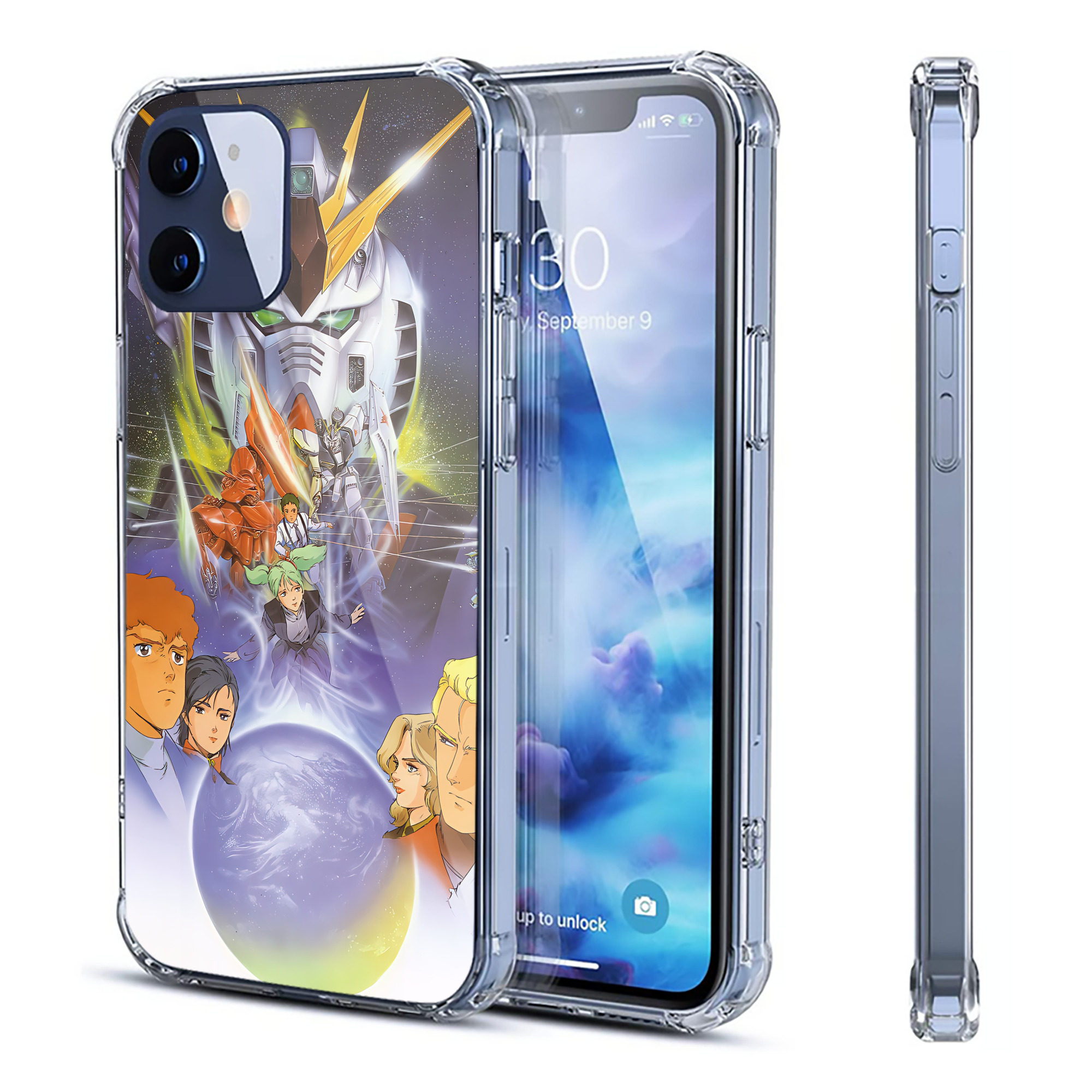 （画像用） 機動戦士ガンダム Mobile Suit Gundam 【iPhone 12シリーズ対応】透明スマホケース（クリアソフトケース）